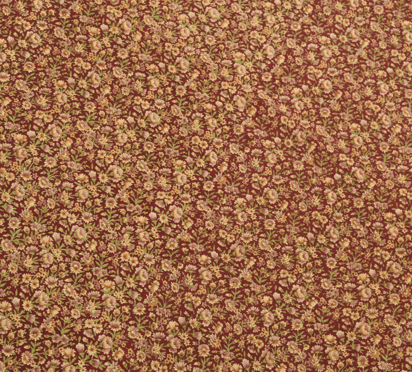 Sushila Vintage Maroon Saree 100% Pure Silk Printed Floral Soft Craft Fabric