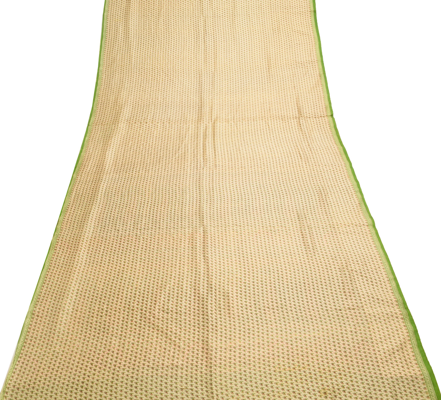 Sushila Vintage Saree 100% Pure Silk Printed Beige Floral Soft Craft Fabric