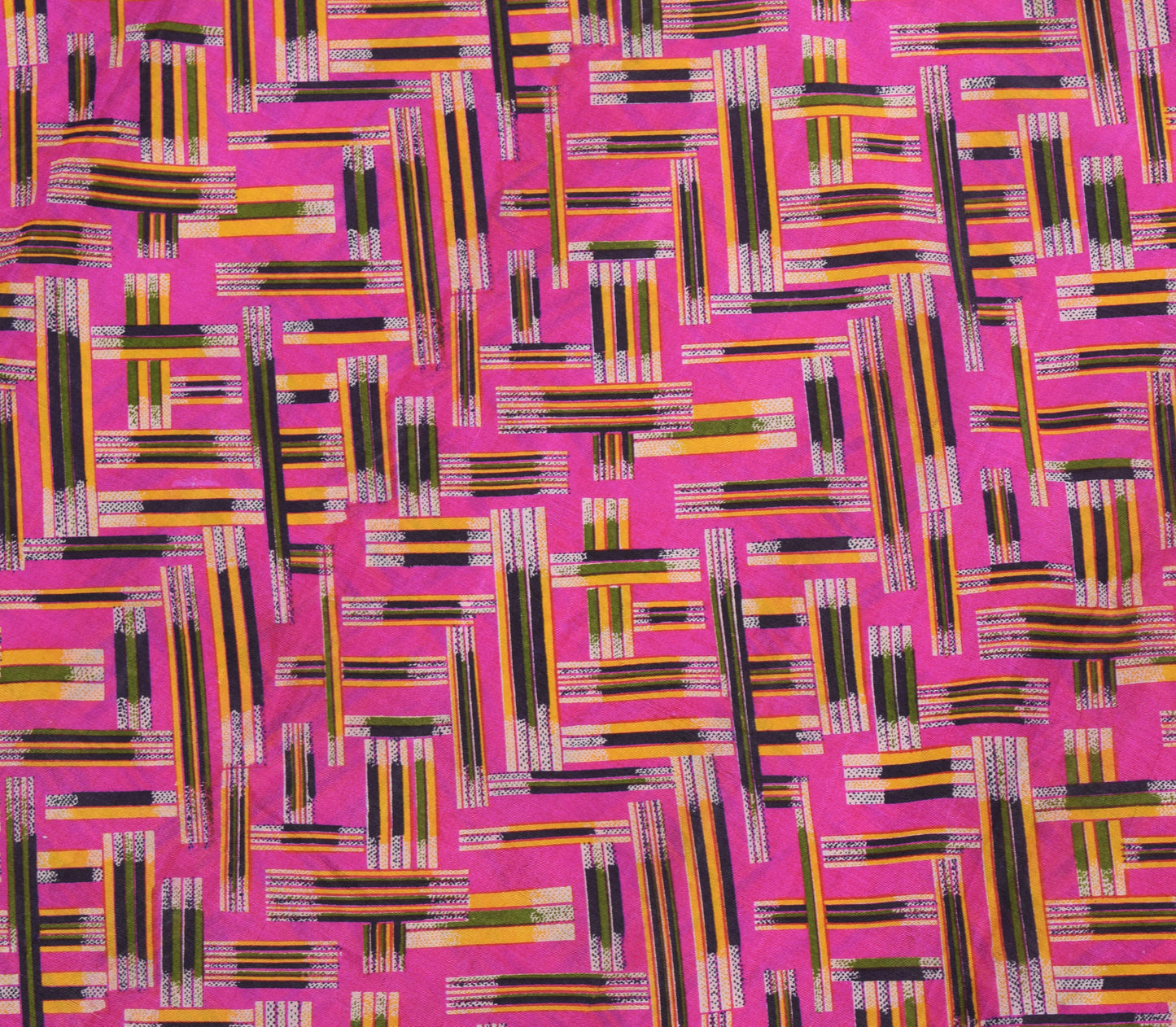 Sushila Vintage Magenta  Saree 100% Pure Silk Printed Indian Soft Craft Fabric