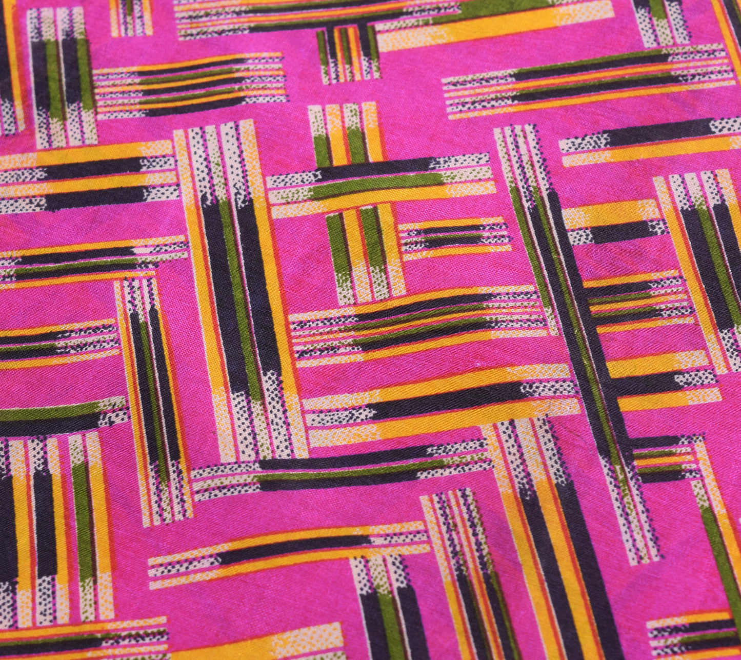 Sushila Vintage Magenta  Saree 100% Pure Silk Printed Indian Soft Craft Fabric