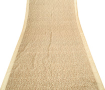 Sushila Vintage Cream Women Saree100% Pure Silk Printed Floral Soft Craft Fabric