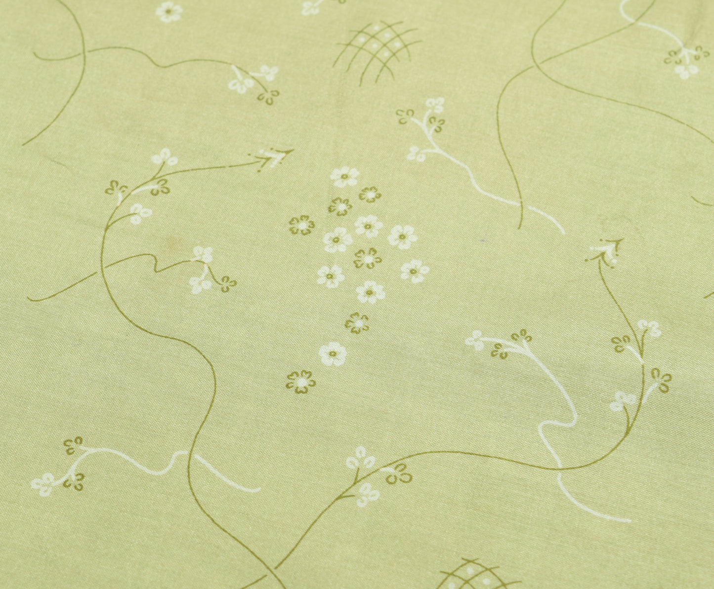 Sushila Vintage Green Floral Saree 100% Pure Silk Printed Soft Craft Fabric