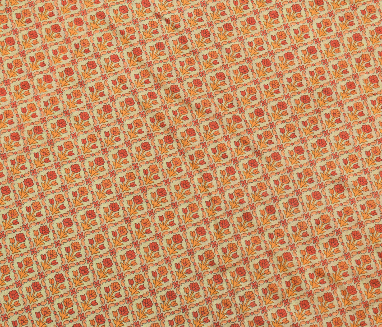 Sushila Vintage Casual Saree 100% Pure Silk Printed Floral Soft Craft Fabric
