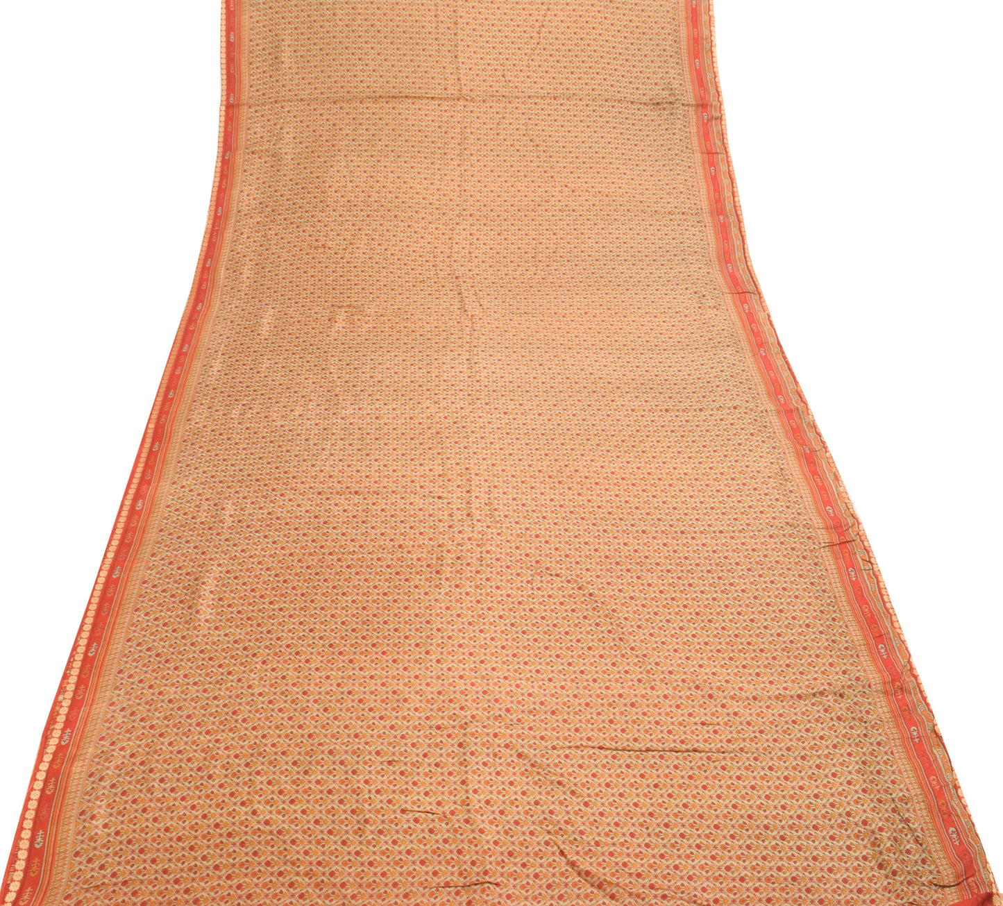 Sushila Vintage Casual Saree 100% Pure Silk Printed Floral Soft Craft Fabric