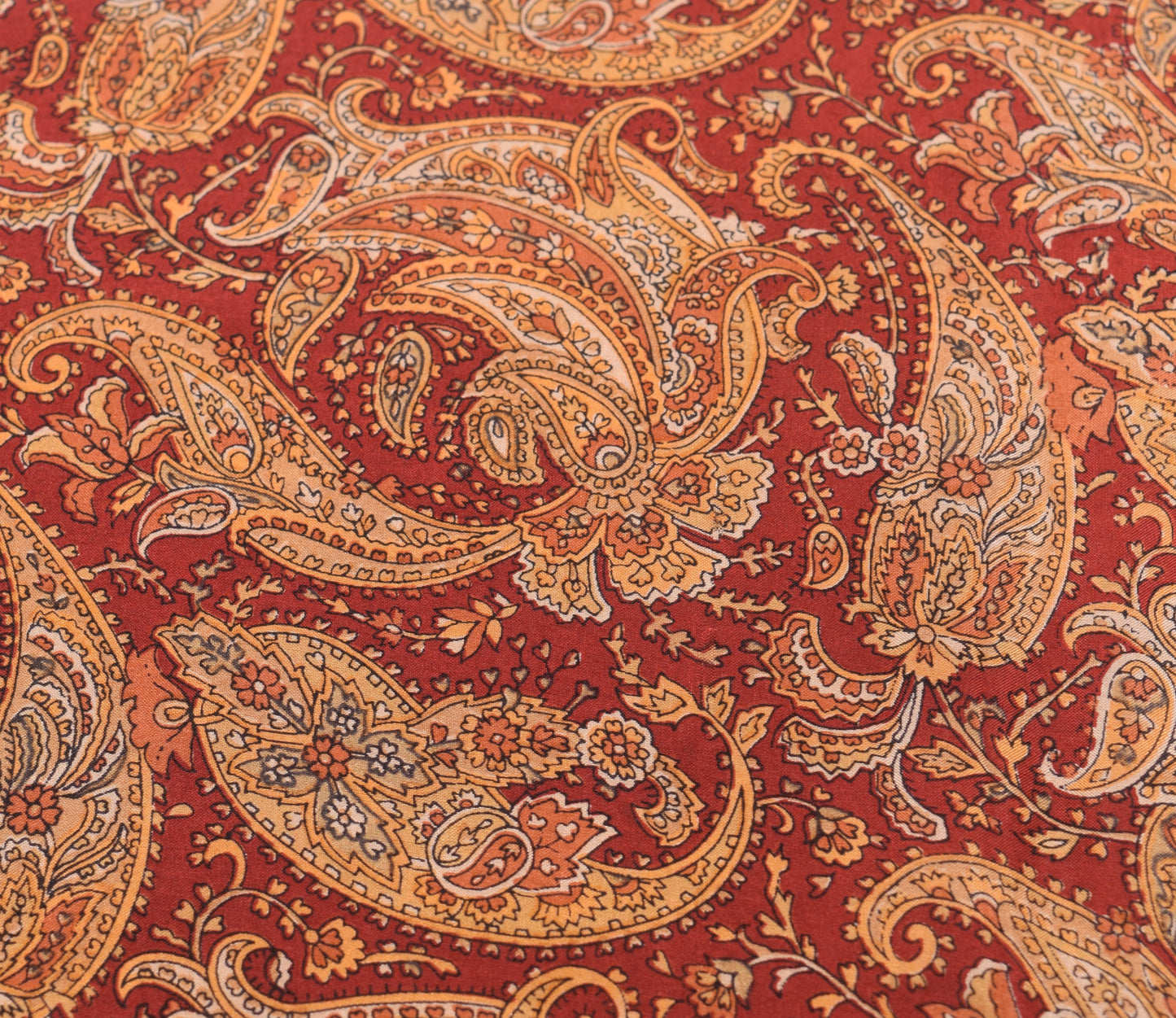 Sushila Vintage Maroon Saree 100% Pure Silk Paisley Printed Daily Wear Fabric