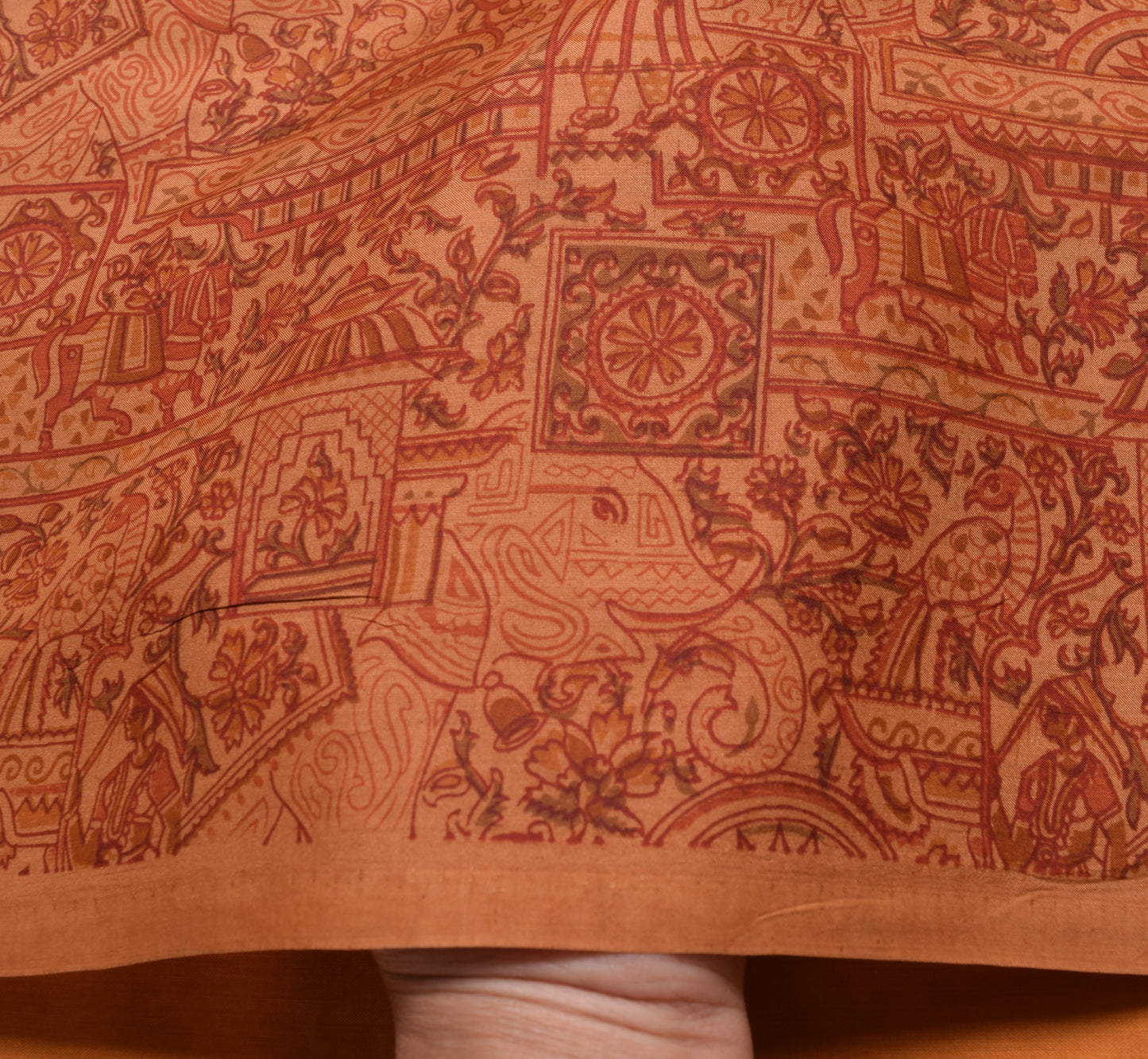 Sushila Vintage Brown Saree 100% Pure Silk Printed Human Soft Sari Craft Fabric