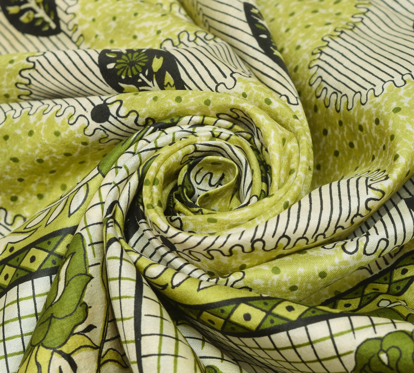 Sushila Vintage Saree 100% Pure Silk Printed Indian Floral Soft Craft Fabric