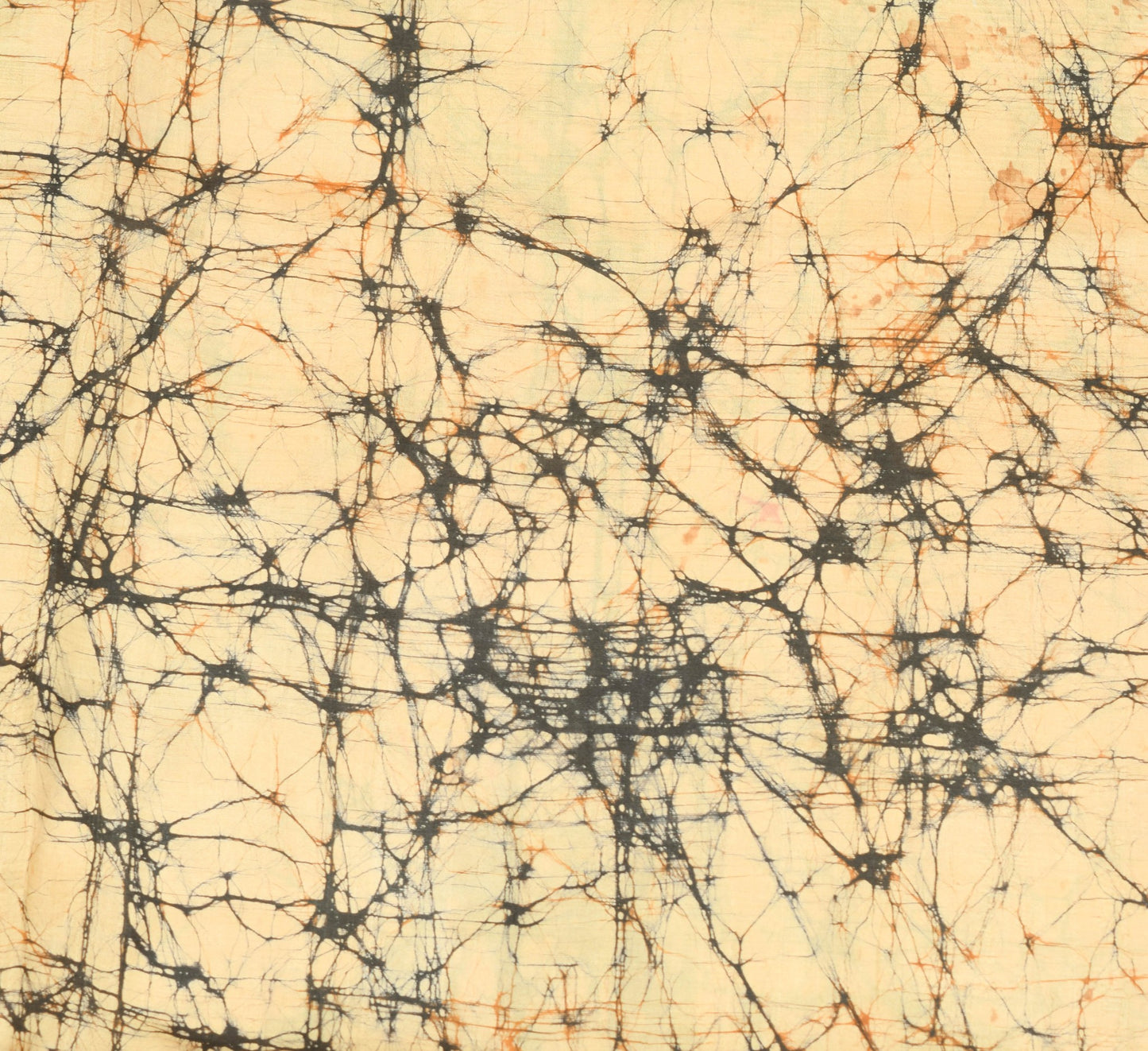 Sushila Vintage Saree 100% Pure Silk Beige Batik Printed Indian Craft Fabric