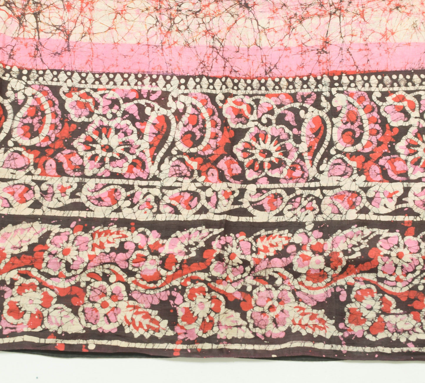 Sushila Vintage Purple Saree 100% Pure Silk Batik Printed Soft Craft Fabric