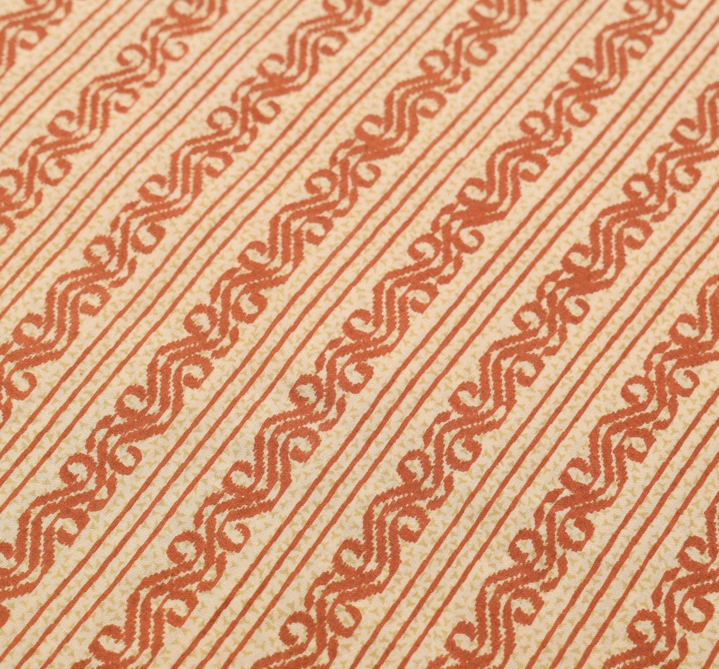 Sushila Vintage Beige Saree 100% Pure Silk Printed 5 YD Women Soft Craft Fabric