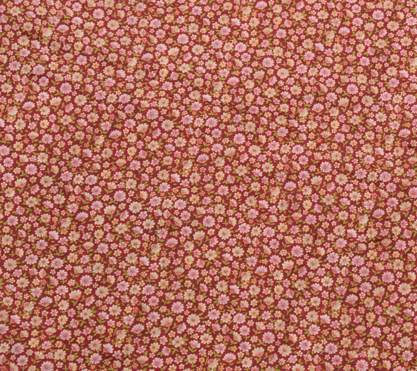 Sushila Vintage Saree 100% Pure Silk Printed Floral Maroon Soft Craft Fabric