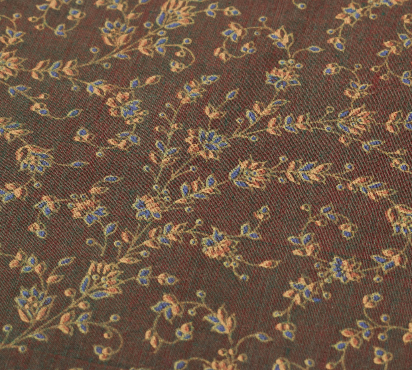 Sushila Vintage Green Maroon Dual Tone Saree Silk Floral Printed Craft Fabric