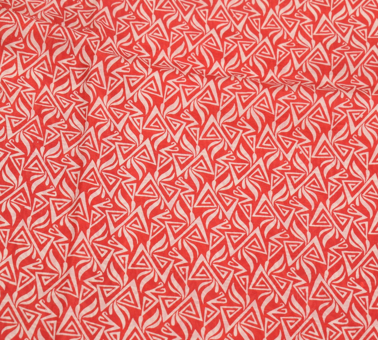Sushila Vintage Indian Red Saree 100% Pure Silk Printed 5 Yard Soft Craft Fabric