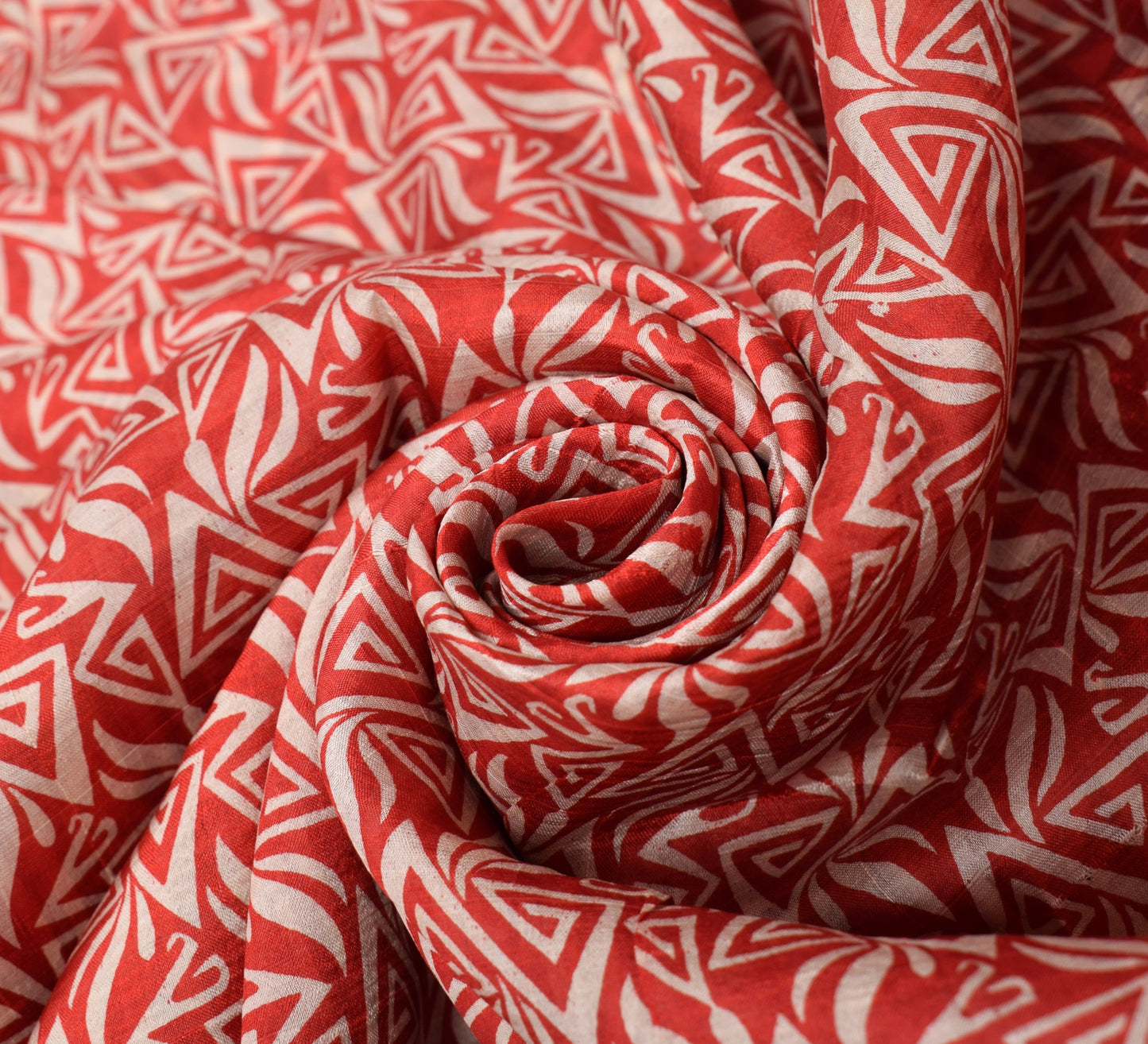 Sushila Vintage Indian Red Saree 100% Pure Silk Printed 5 Yard Soft Craft Fabric