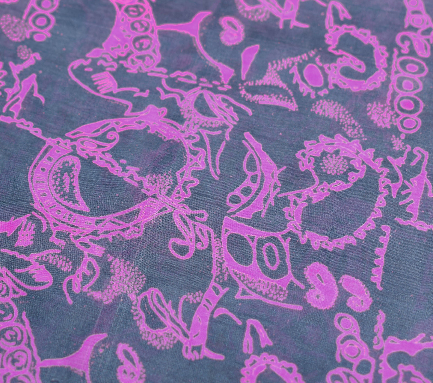 Sushila Vintage Dark Gray Saree 100% Pure Silk Printed BRANDED Soft Craft Fabric