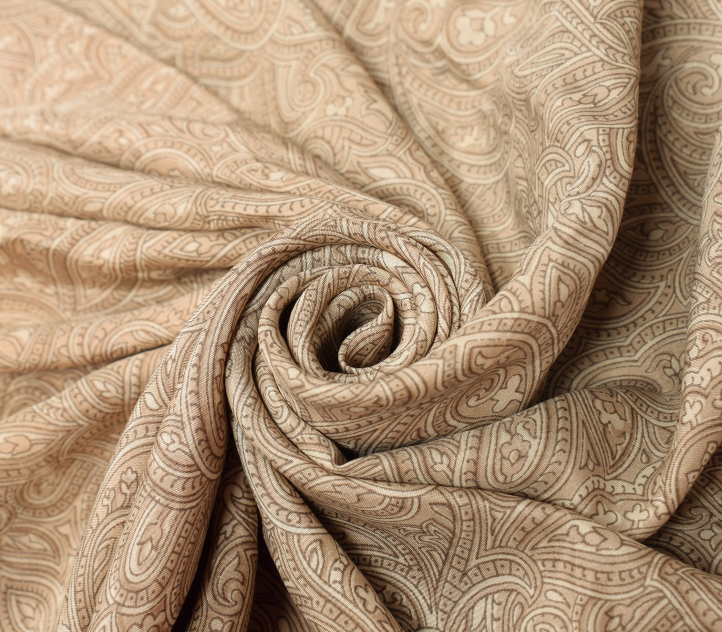 Sushila Vintage Brown Saree 100% Pure Silk Hand Block Printed Soft Craft Fabric