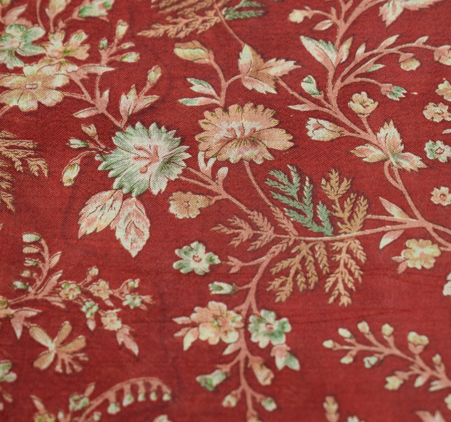 Sushila Vintage Maroon Saree 100% Pure Silk Printed Soft Craft Floral Fabric