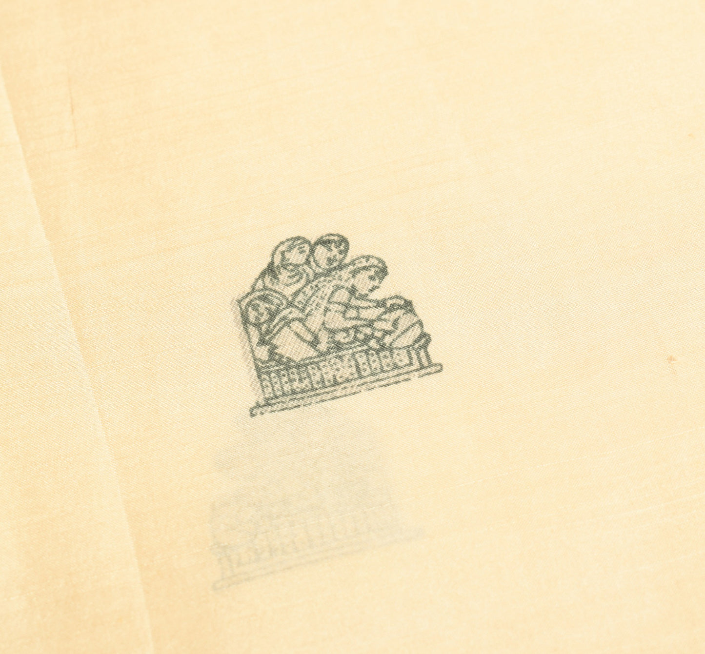 Sushila Vintage Cream Saree 100%Pure Silk Human Motifs Printed Soft Craft Fabric