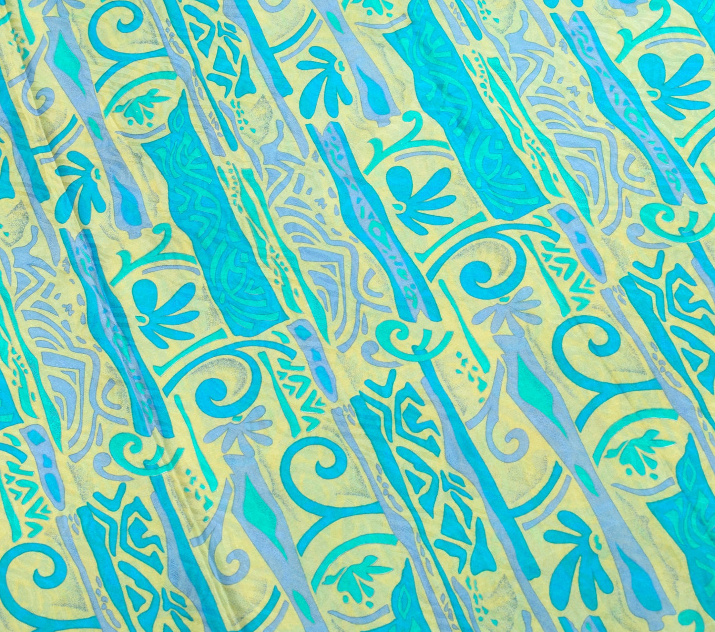 Sushila Vintage Turquoise Blue Saree 100% Pure Silk Printed Soft Craft Fabric