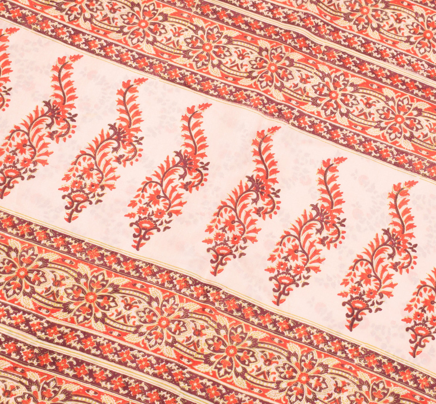 Sushila Vintage Baby Pink Saree 100% Pure Silk Hand Block Printed Soft Fabric