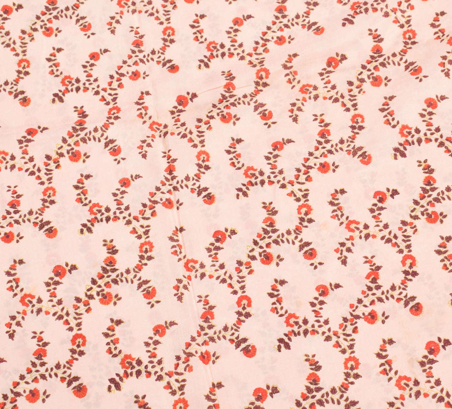 Sushila Vintage Baby Pink Saree 100% Pure Silk Hand Block Printed Soft Fabric