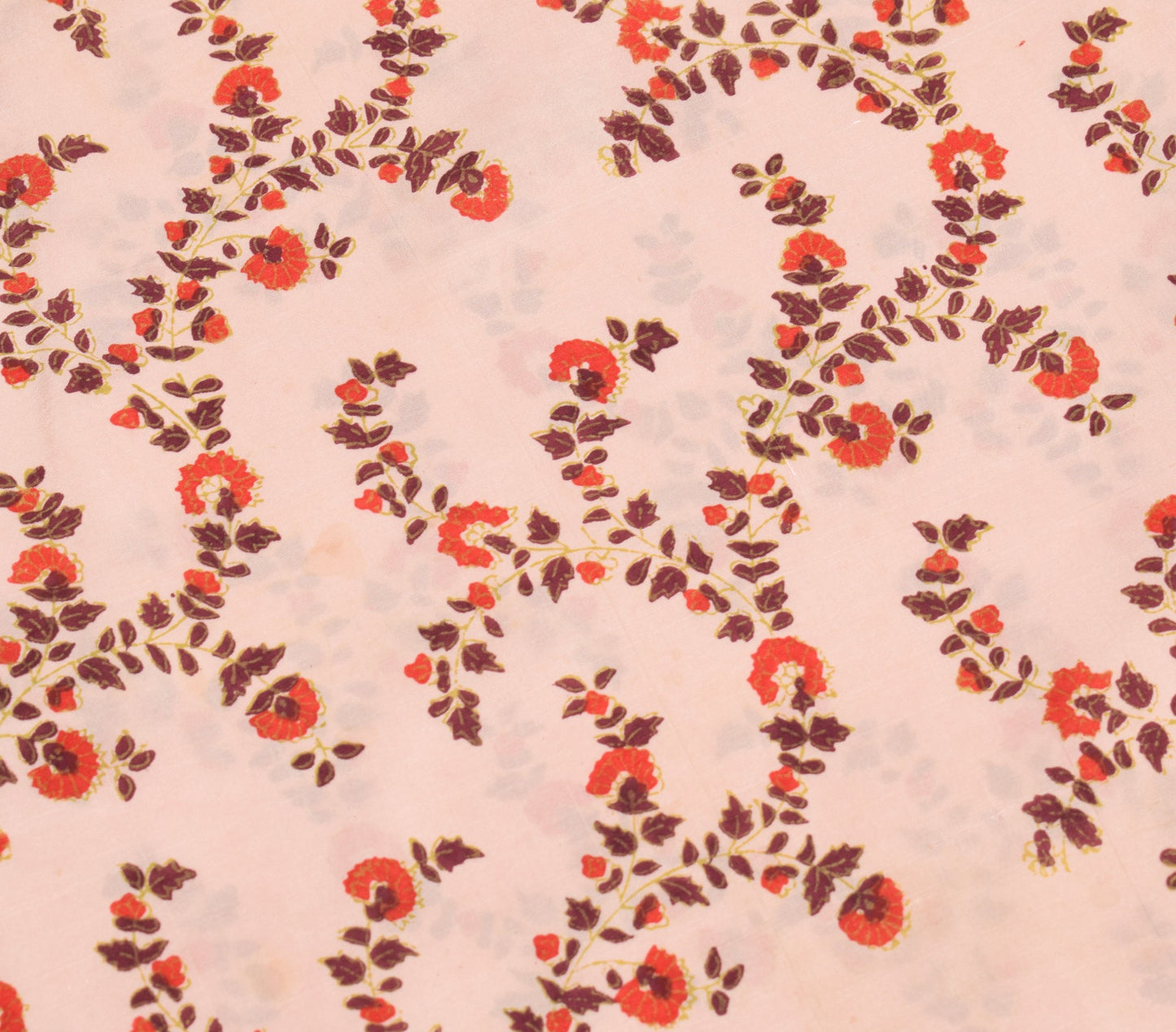 Sushila Vintage Baby Pink Saree 100% Pure Silk Hand Block Printed Soft Fabric