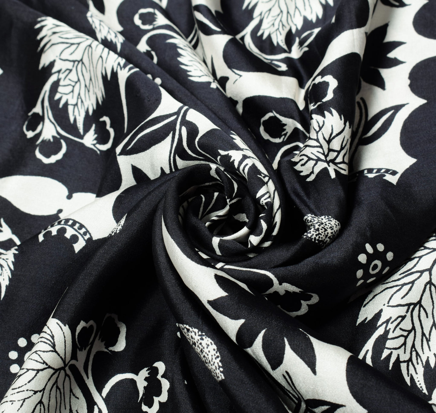 Sushila Vintage Black White Bollywood Saree Pure Satin Silk Printed Soft Fabric