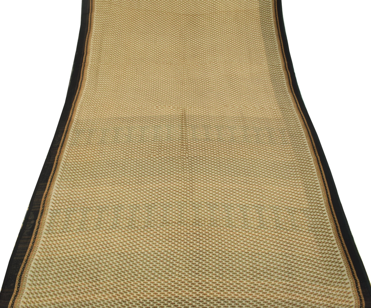 Sushila Vintage Floral Saree 100% Pure Chiffon Silk Printed Soft Craft Fabric