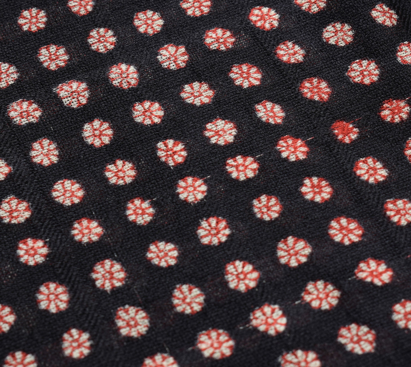 Sushila Vintage Black Red Saree Pure Silk Hand Block Floral Soft Craft Fabric