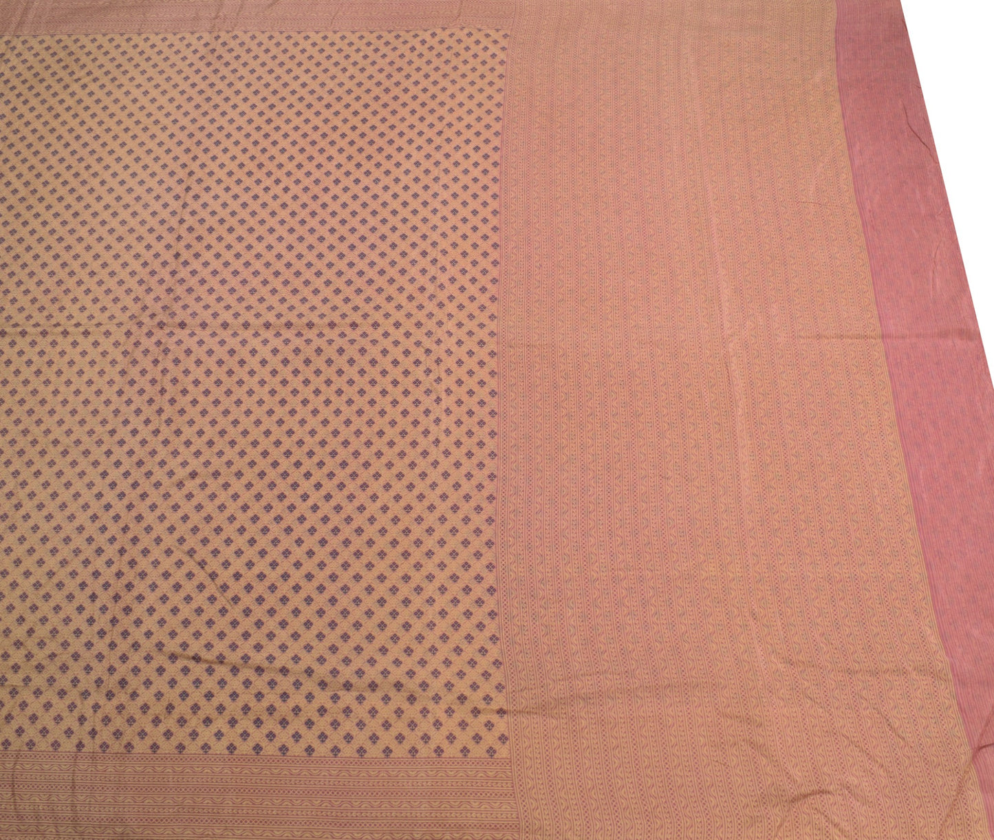 Sushila Vintage Mauve Saree 100% Pure Silk Printed Geomantic Soft Craft Fabric