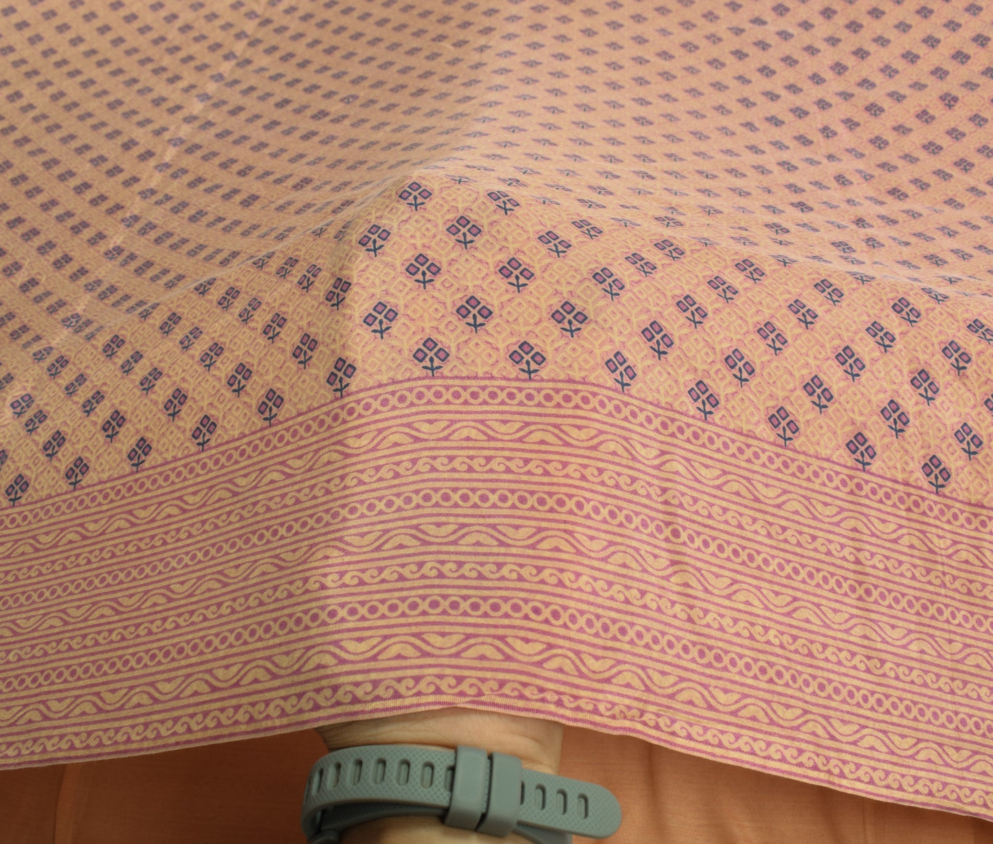 Sushila Vintage Mauve Saree 100% Pure Silk Printed Geomantic Soft Craft Fabric