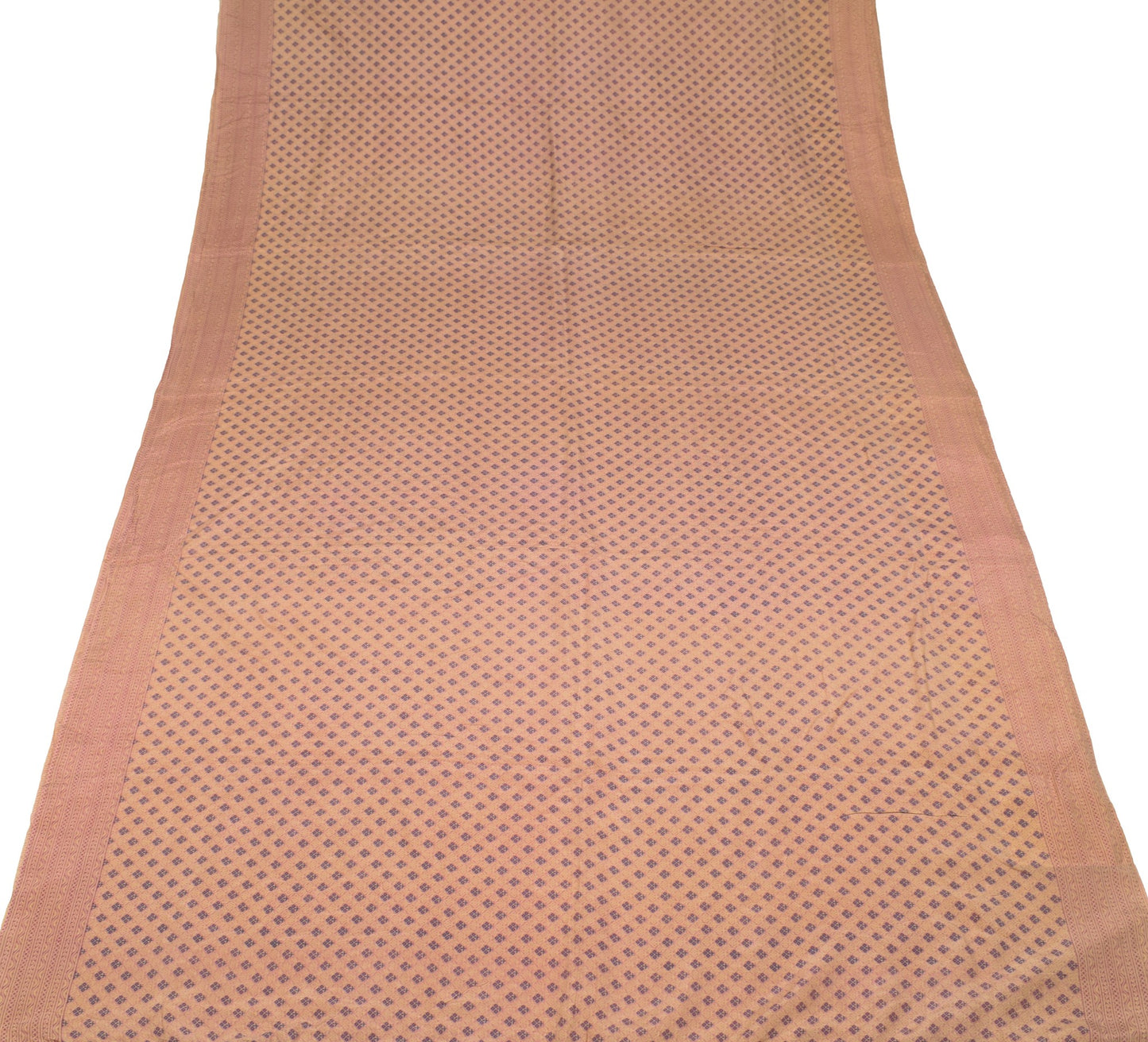 Sushila Vintage Mauve Saree 100% Pure Silk Printed Geomantic Soft Craft Fabric