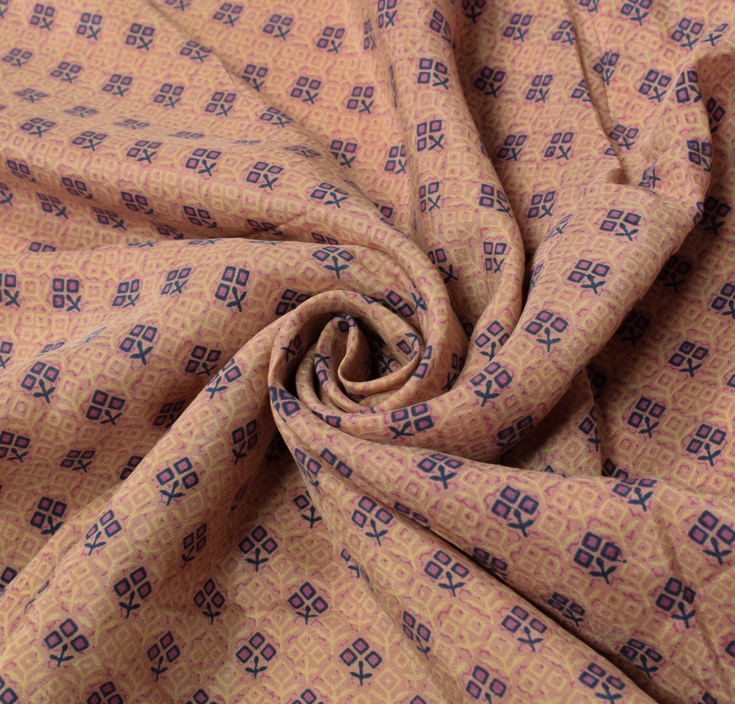 Sushila Vintage Mauve Saree 100% Pure Silk Printed Geomantic Soft Craft Fabric