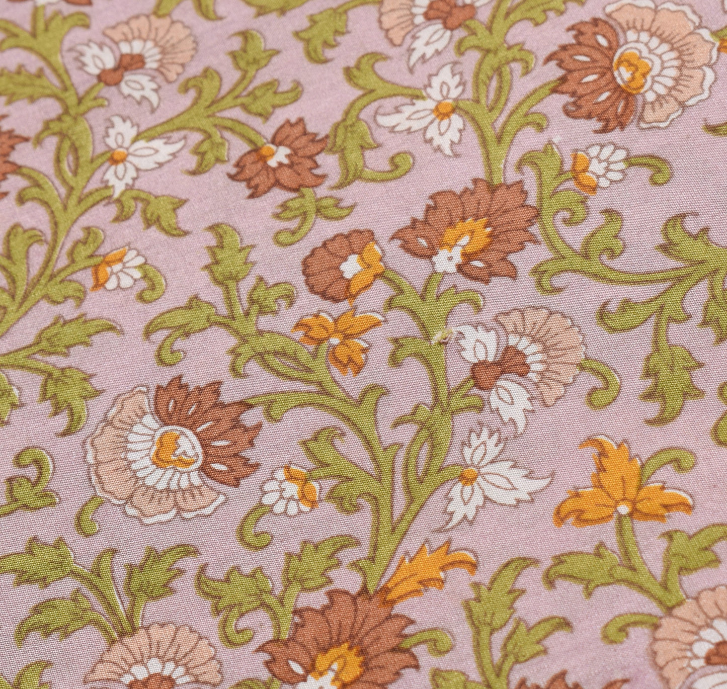 Sushila Vintage Floral Mauve Saree 100% Pure Silk Printed Soft Craft Fabric