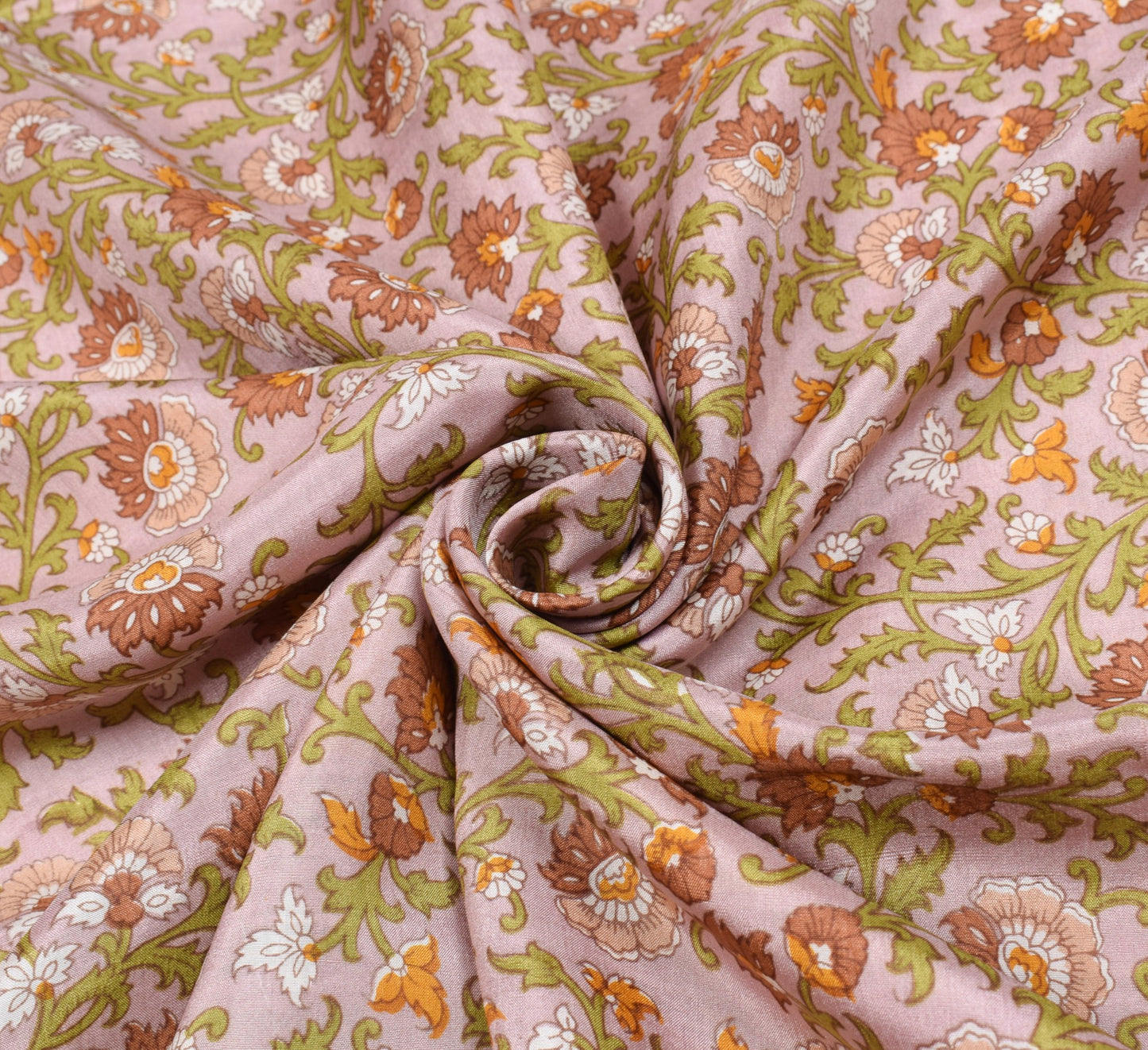 Sushila Vintage Floral Mauve Saree 100% Pure Silk Printed Soft Craft Fabric