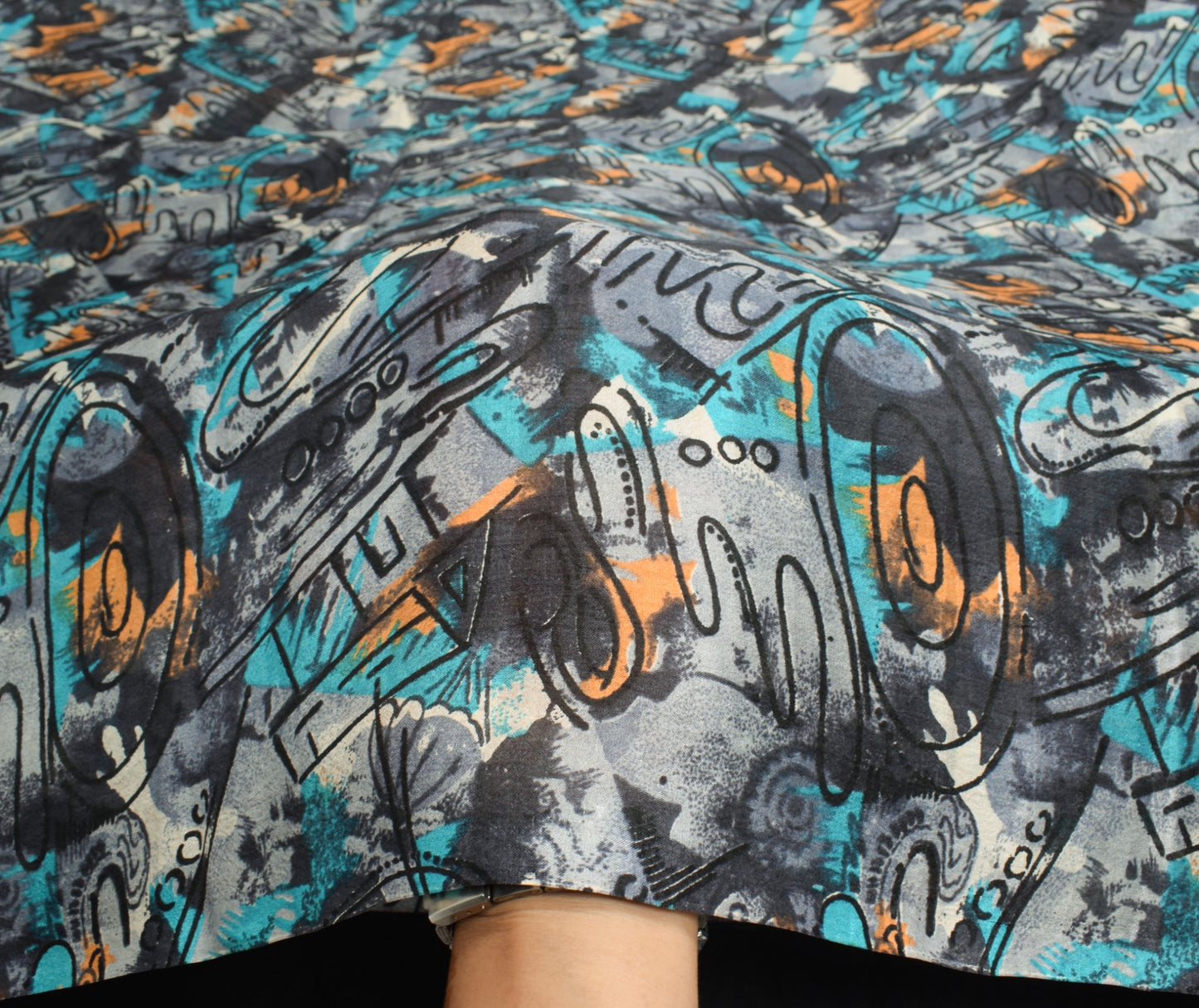 Sushila Vintage Antique Print Gray Saree 100% Pure Silk Indian Sari Craft Fabric