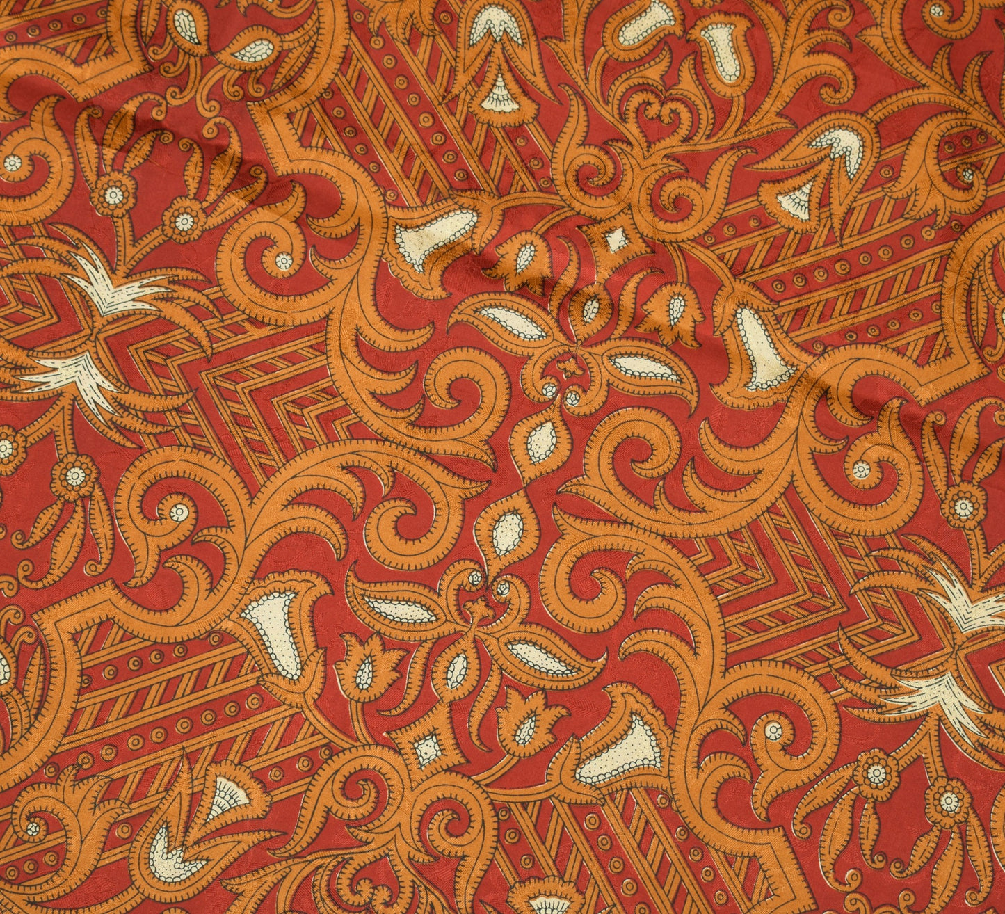 Sushila Vintage Saree 100% Pure Silk Printed Floral & Checks Soft Craft Fabric