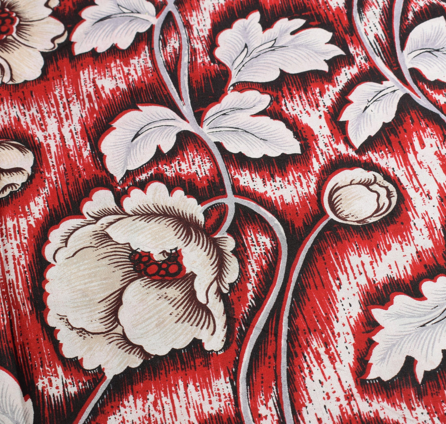 Sushila Vintage Black Red Bollywood Saree Pure Satin Silk Printed Soft Fabric