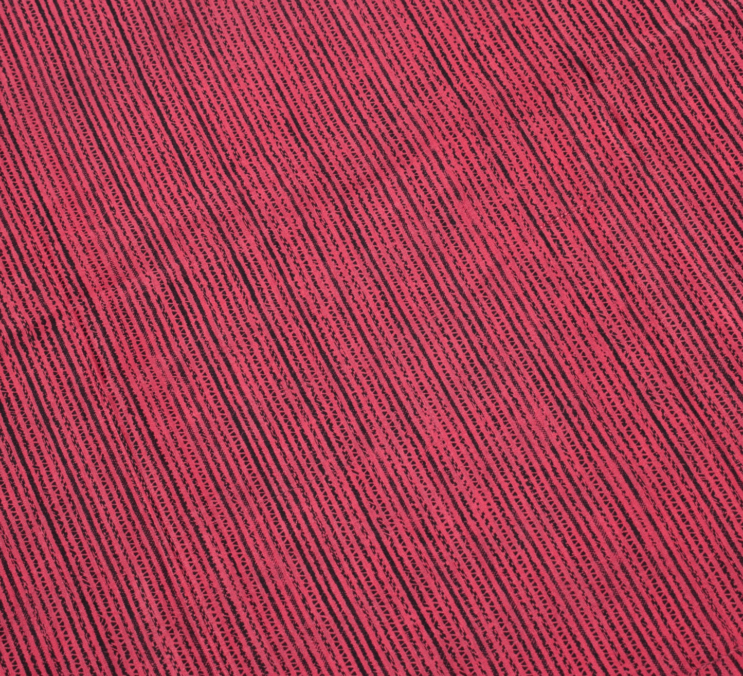 Sushila Vintage Pink Black Saree Pure Silk Printed Floral Sari Soft Craft Fabric