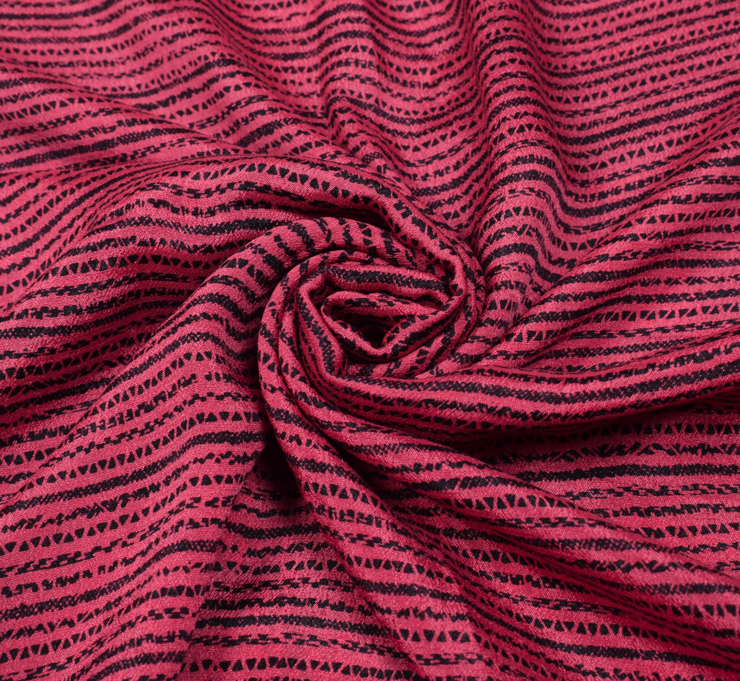 Sushila Vintage Pink Black Saree Pure Silk Printed Floral Sari Soft Craft Fabric