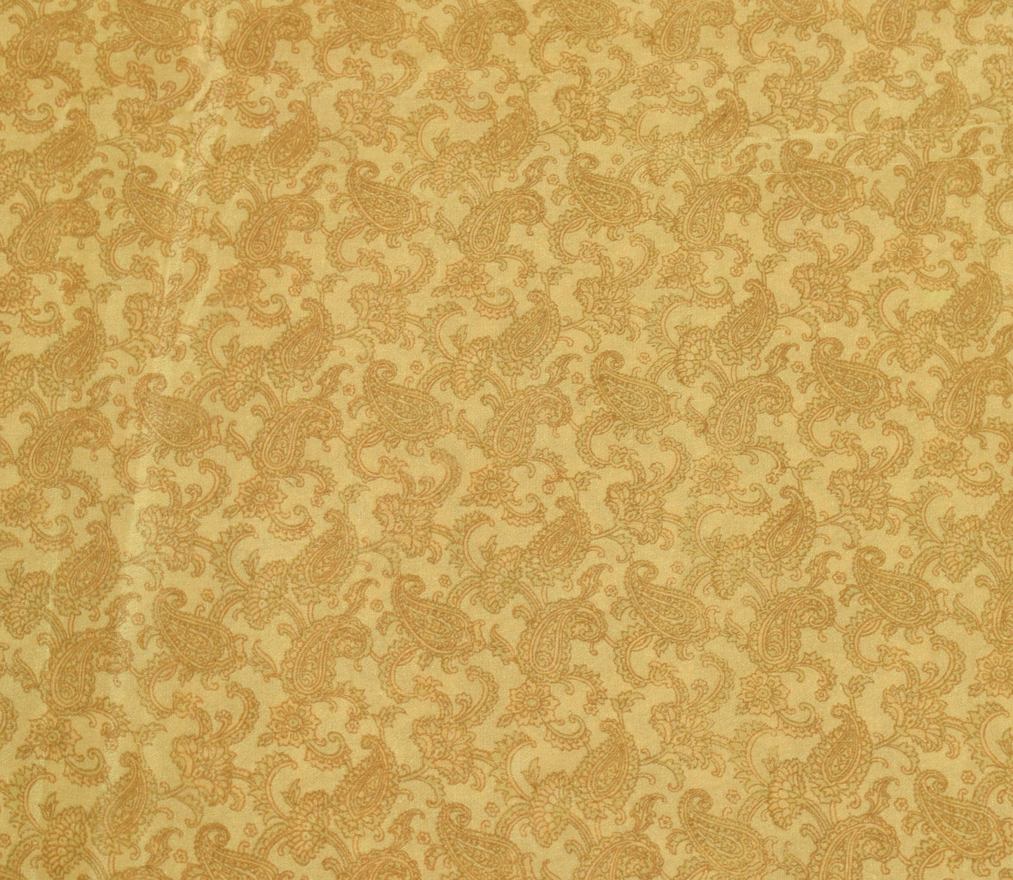 Sushila Vintage Cream Saree Pure Silk Hand Block Printed Paisley Soft Fabric