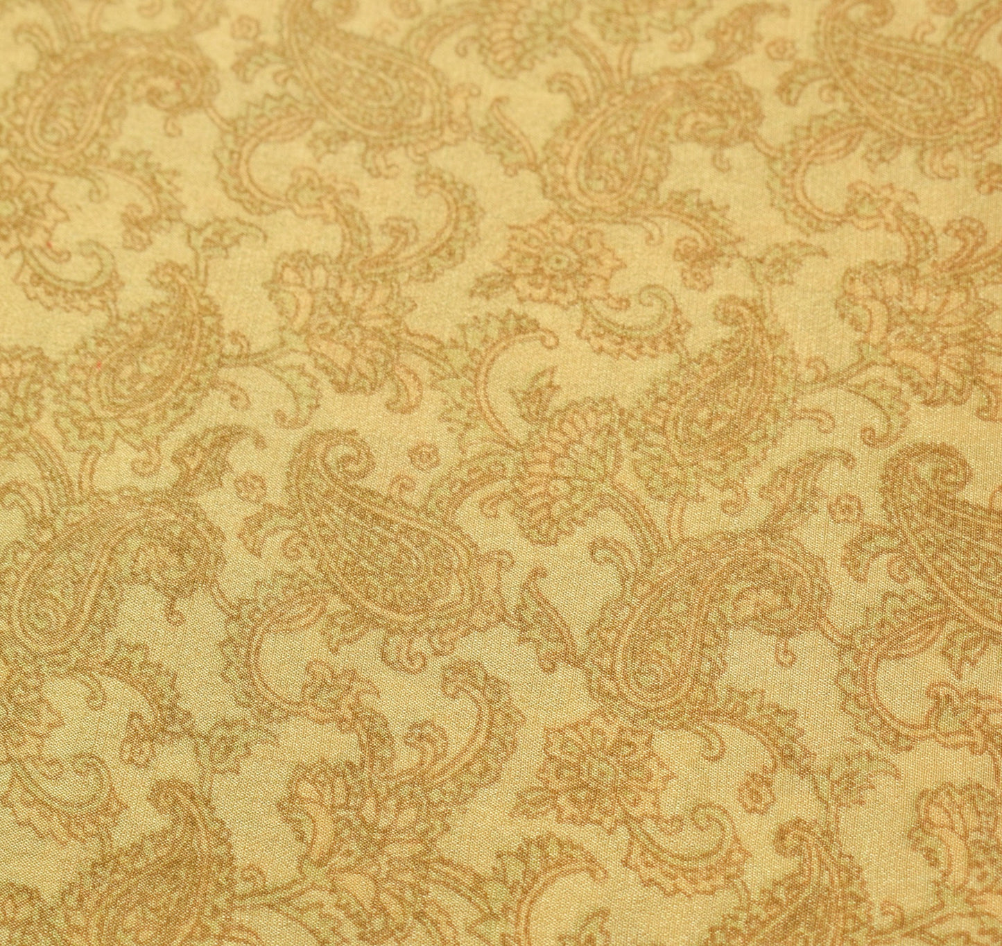 Sushila Vintage Cream Saree Pure Silk Hand Block Printed Paisley Soft Fabric