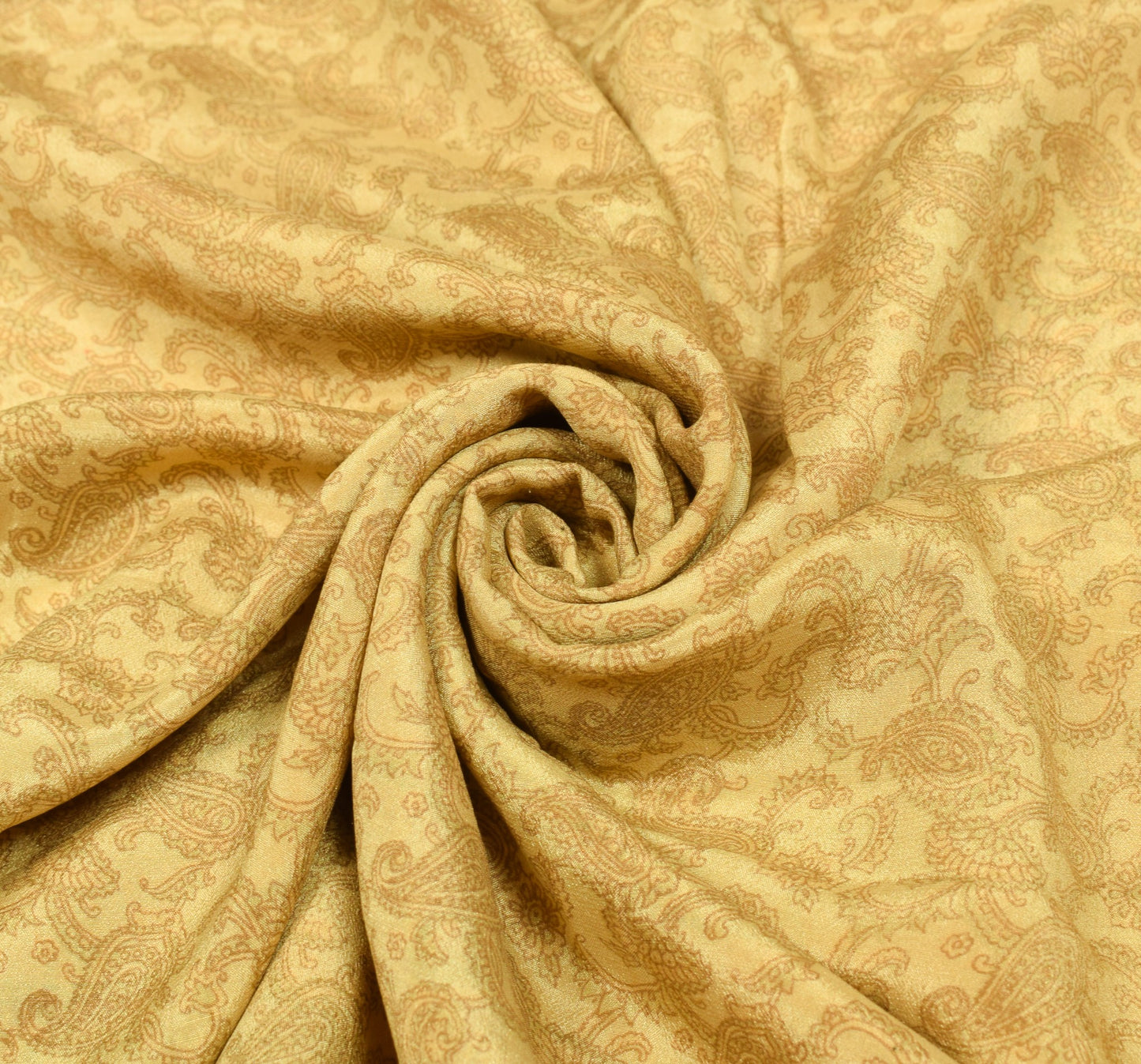Sushila Vintage Cream Saree Pure Silk Hand Block Printed Paisley Soft Fabric