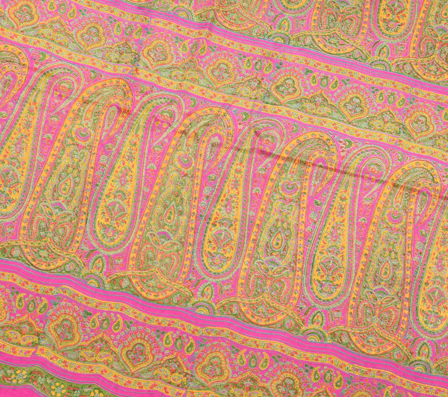 Sushila Vintage Magenta Floral Saree 6 Yard Pure Silk Printed Soft Craft Fabric