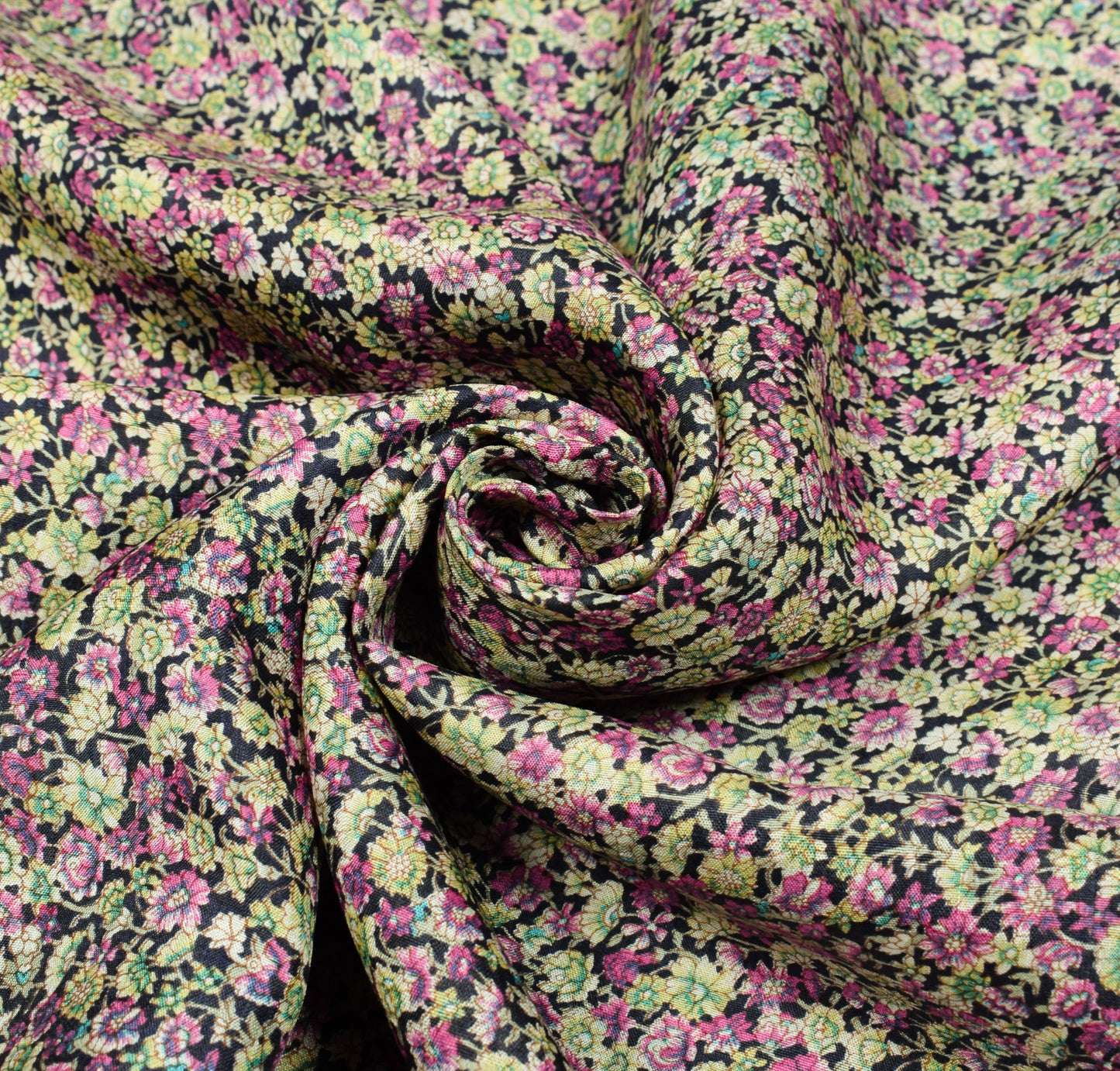 Sushila Vintage Floral Blue Saree 100% Pure Silk Printed 6Yard Soft Craft Fabric