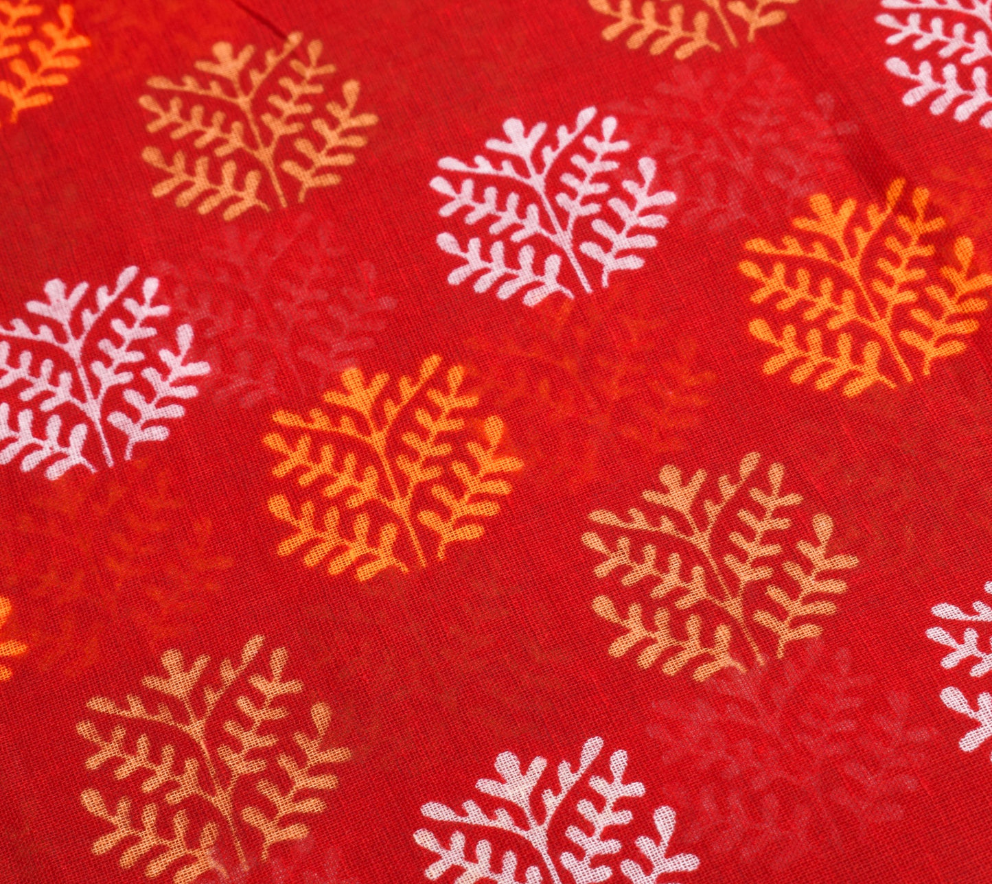 Sushila Vintage Red Floral Saree 100% Pure Cotton Printed DailyWear Craft Fabric