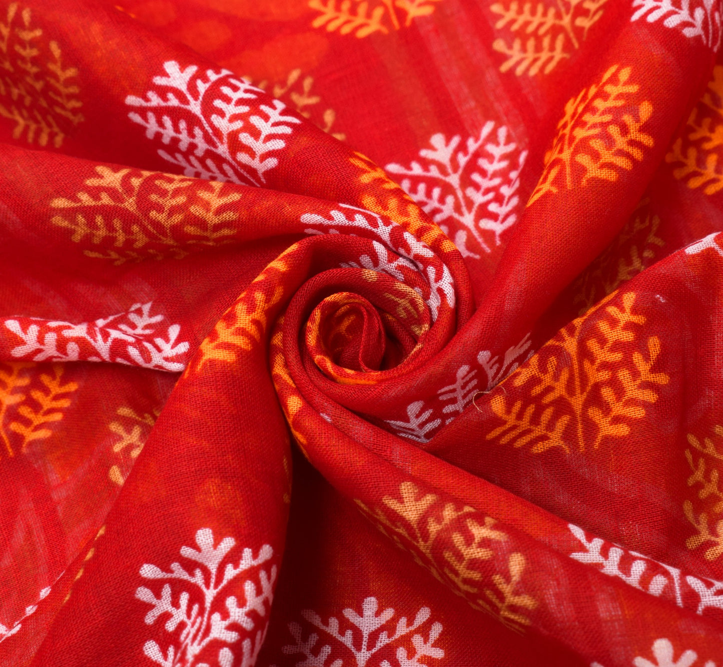 Sushila Vintage Red Floral Saree 100% Pure Cotton Printed DailyWear Craft Fabric