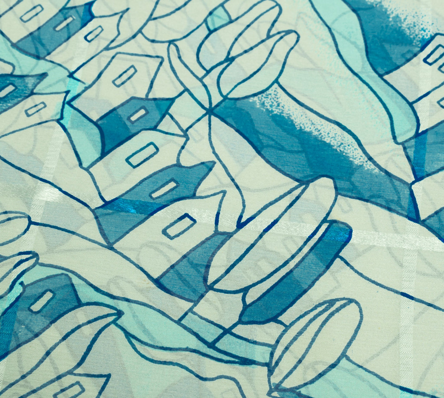 Sushila Vintage Gray BRANDED Saree Printed 100% Pure Chiffon Soft Craft Fabric