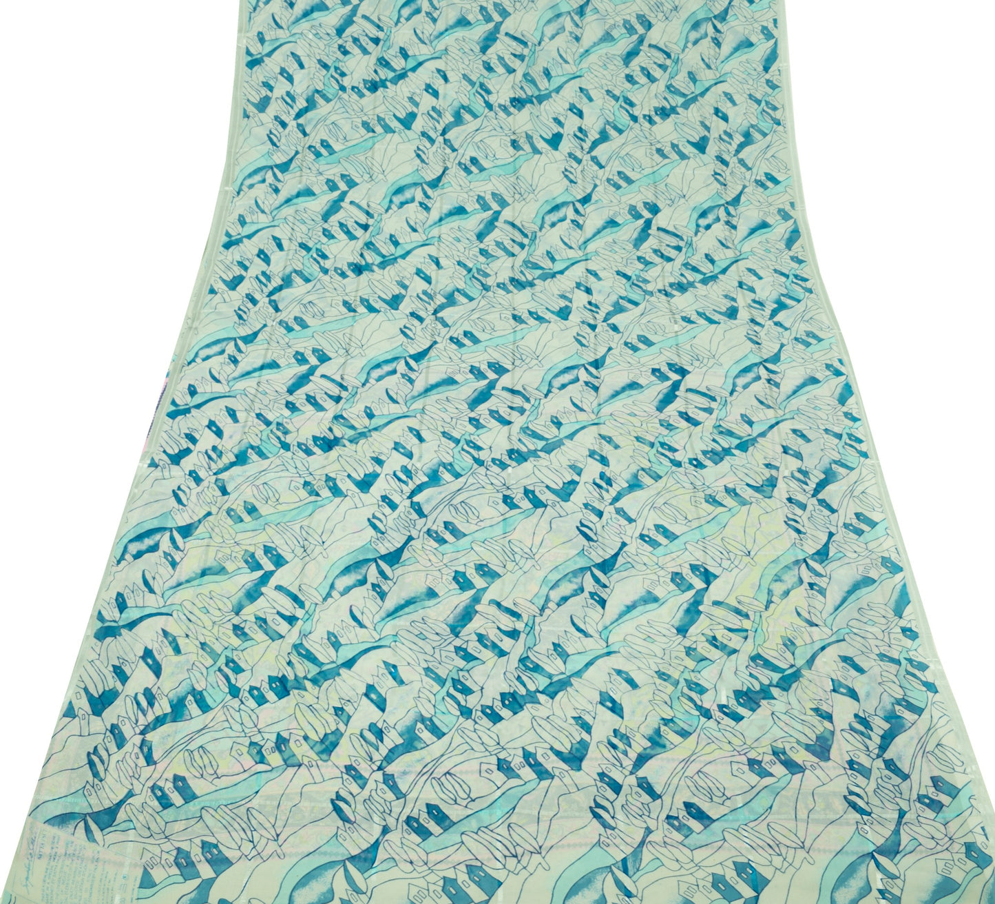 Sushila Vintage Gray BRANDED Saree Printed 100% Pure Chiffon Soft Craft Fabric