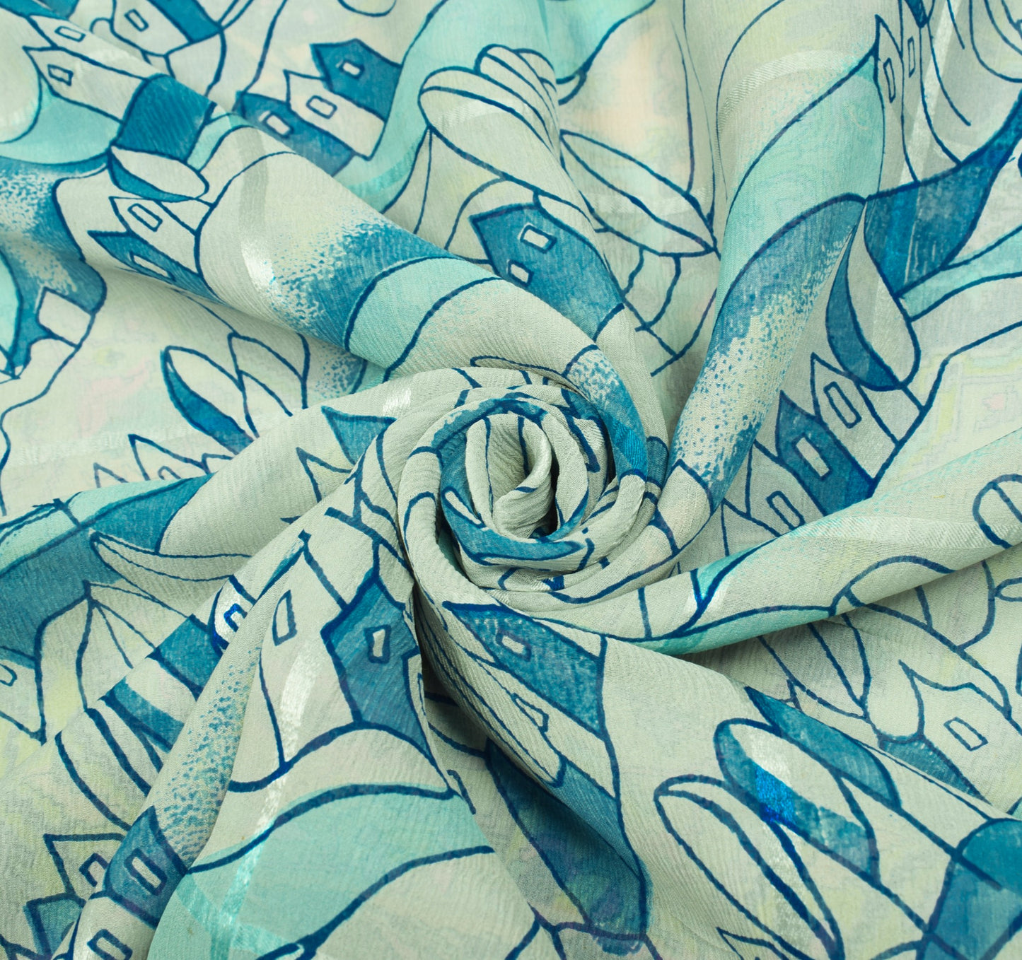 Sushila Vintage Gray BRANDED Saree Printed 100% Pure Chiffon Soft Craft Fabric